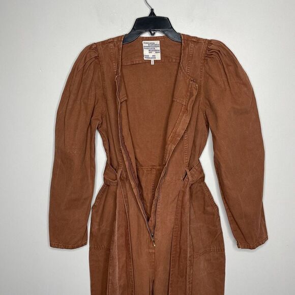 BAUM UND PFERDGARTEN Womens Noralee Jumpsuit Russet-Brown Cotton-Linen Denim 2 - Picture 9 of 13